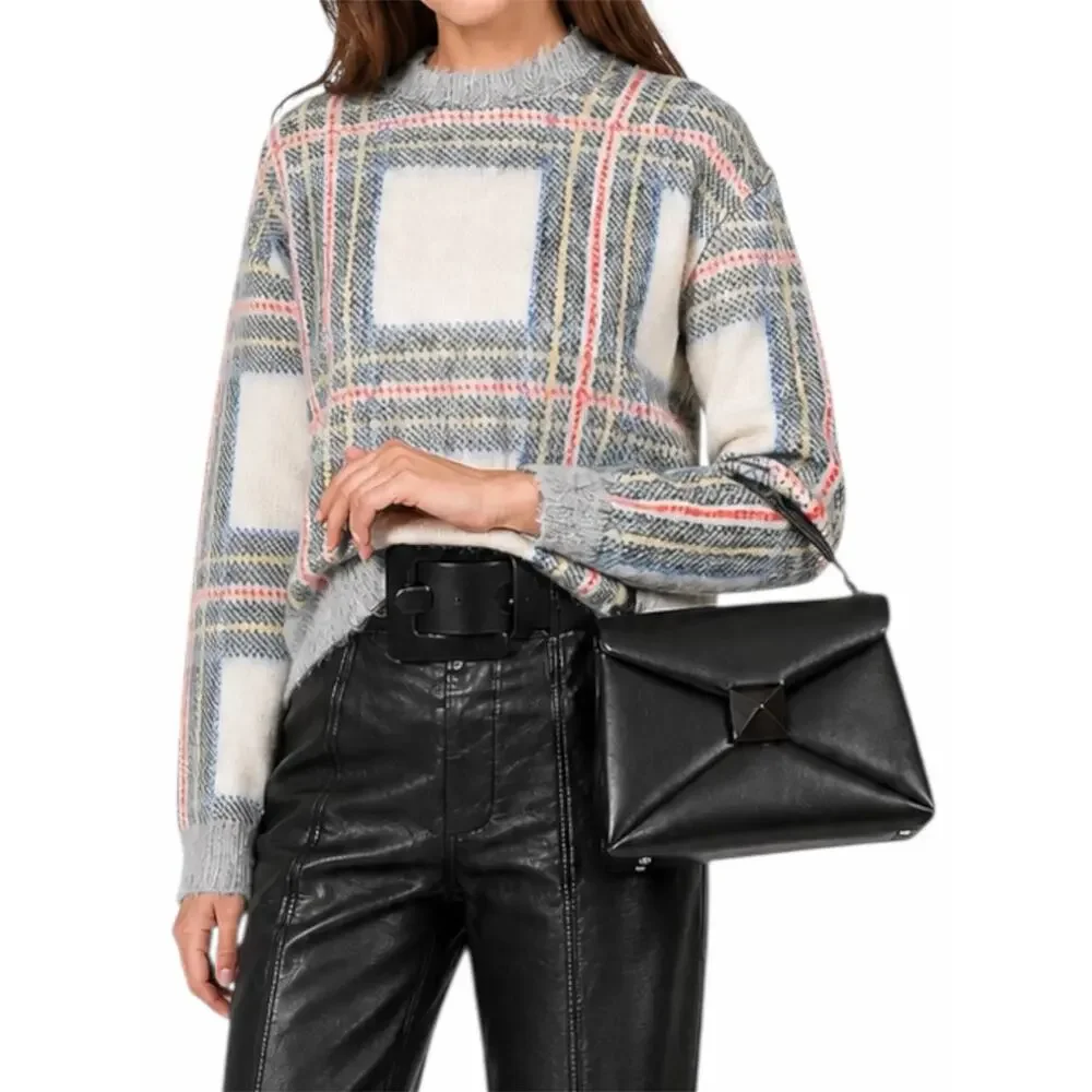 Valentino Garavani One Stud Small Top Handle Leather Flap Bag Black
